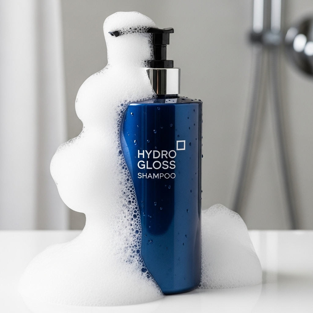 Hydro Gloss Shampoo Hydro Gloss Shampoo bottle with foam