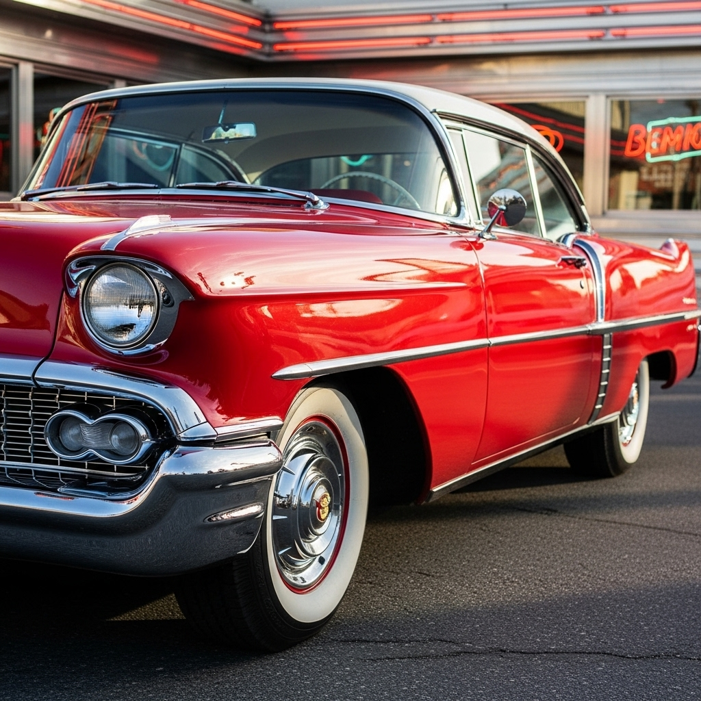 A vintage car with perfect finish